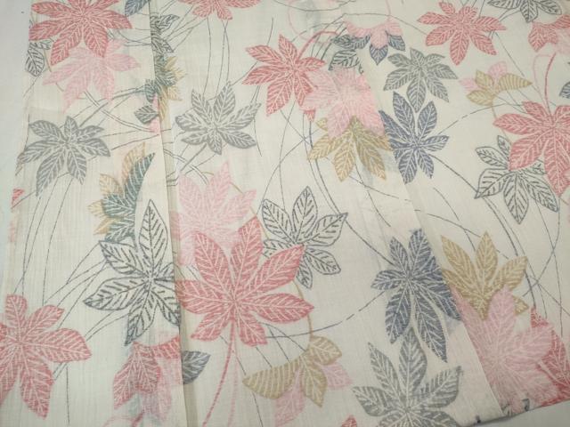 平和屋着物*夏物 本場小千谷ちぢみ 舞花文 麻 逸品 CABK1079ou