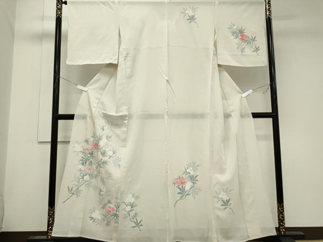 平和屋着物*夏物 訪問着 絽 枝花文 正絹 逸品 CABK1082ou