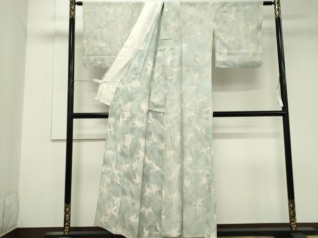 平和屋着物*夏物 小紋 絽 舞葉文 正絹 逸品 CABK1086ou