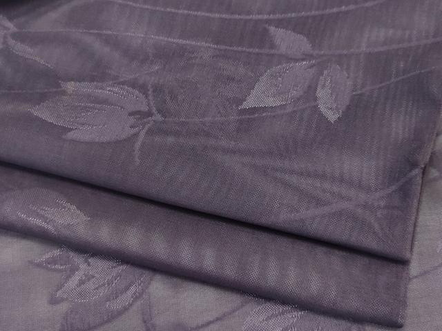 平和屋着物*夏物 色無地 草花紋紗 蒲葡色 三越扱い 正絹 逸品 CABK1087ou