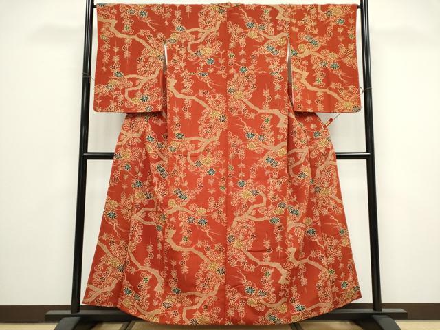 平和屋着物■上質な小紋 草花文 正絹 逸品 CABK1090ou