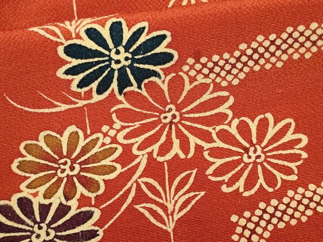 平和屋着物■上質な小紋 草花文 正絹 逸品 CABK1090ou