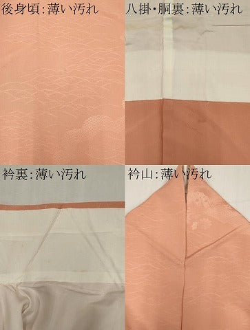 平和屋着物■上質な色無地 地紙草花地紋 一斤染色 正絹 逸品 CABK1094ou