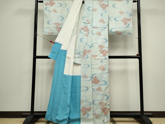 平和屋着物■上質な小紋 総絞り 流水文 正絹 逸品 CABK1096ou