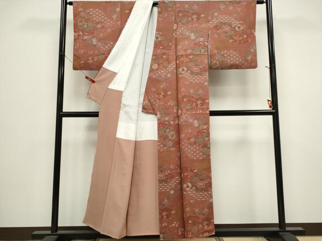 平和屋着物■上質な小紋 雲取り吉祥花文 正絹 逸品 CABK1098ou