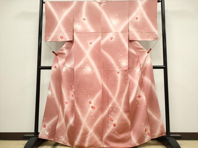 平和屋着物■上質な小紋 舞葉文 暈し染め 正絹 逸品 CABK1107ou