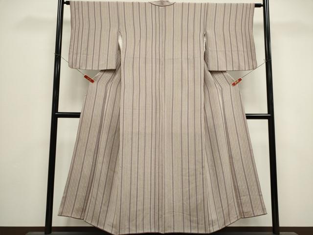 平和屋着物■上質な小紋 縞 鬼しぼ縮緬 正絹 逸品 CABK1110ou