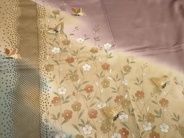 平和屋着物■訪問着 刺繍 舞蝶草花文 正絹 逸品 未使用 CABK1111ou