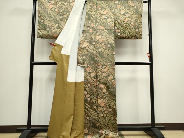 平和屋着物■上質な小紋 辻が花 金彩 正絹 逸品 CABK1112ou
