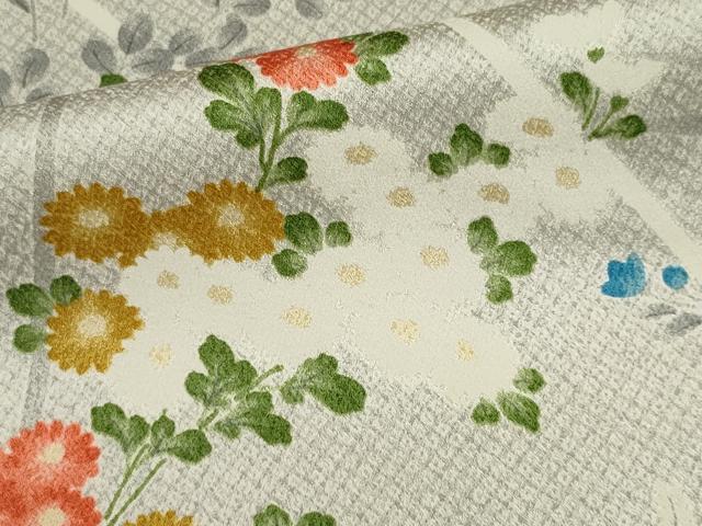 平和屋着物■上質な小紋 草花文 金彩 やまと誂製 正絹 逸品 CABK1121ou