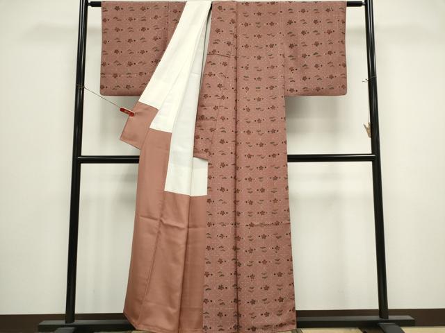 平和屋着物■上質な小紋 型染め 吉祥梅松文 正絹 逸品 CABK1122ou