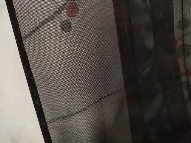 平和屋着物*夏物 小紋 紗 流水文 黒地 正絹 逸品 CABK1128ou
