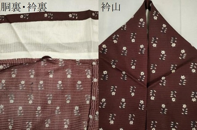 平和屋着物*夏物 小紋 絽 草花文 正絹 逸品 CABK1129ou