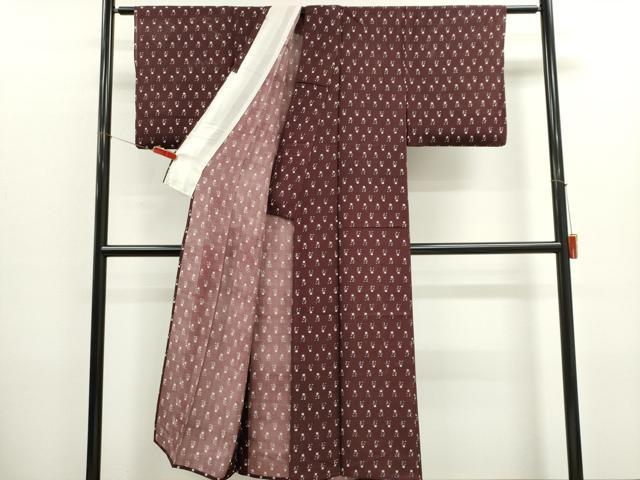 平和屋着物*夏物 小紋 絽 草花文 正絹 逸品 CABK1129ou
