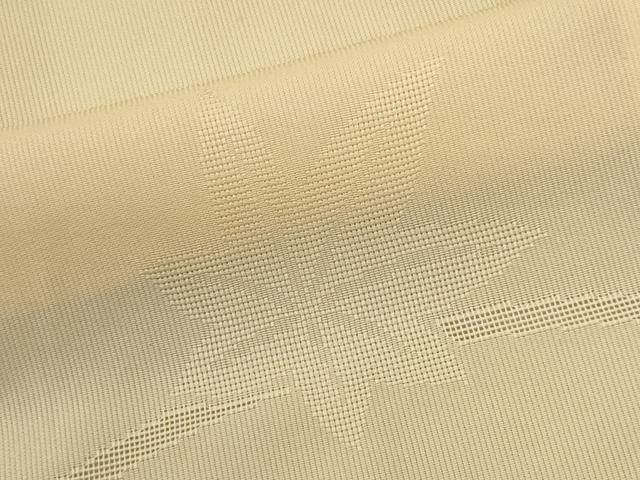 平和屋着物*夏物 色無地 縦絽 楓紋紗 鳥の子色 正絹 逸品 CABK1131ou