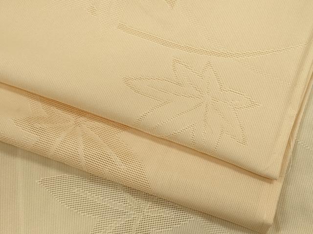 平和屋着物*夏物 色無地 縦絽 楓紋紗 鳥の子色 正絹 逸品 CABK1131ou
