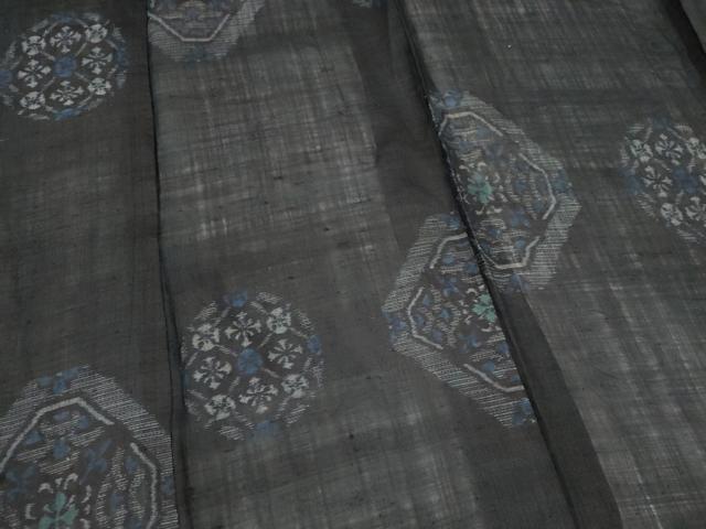 平和屋着物*夏物 重要無形文化財 本場宮古上布 吉祥花文 苧麻 逸品 CABK1133ou