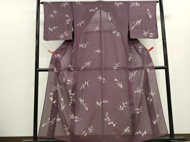 平和屋着物*夏物 訪問着 絽 ろうけつ染め 草花文 正絹 逸品 CABK1136ou