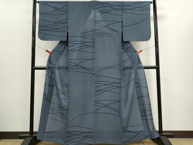 平和屋着物*夏物 小紋 絽 抽象文様 正絹 逸品 CABK1149ou