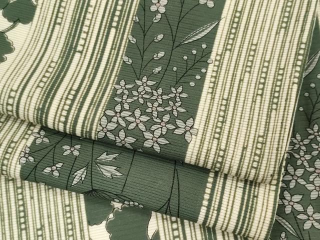 平和屋着物*夏物 小紋 絽 草花間道 正絹 逸品 CABK1156ou