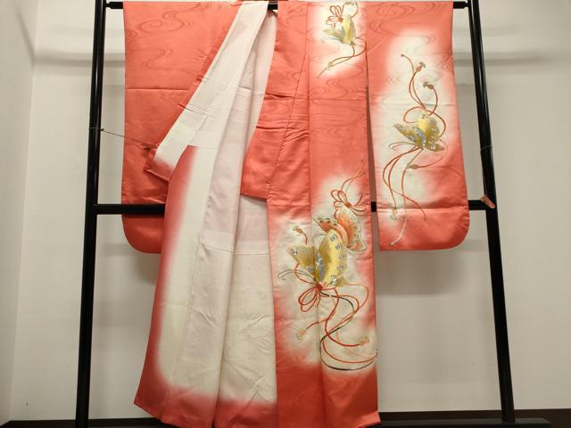 平和屋着物■豪華振袖 駒刺繍 結び紐舞蝶文 暈し染め 正絹 逸品 CABK1159ou