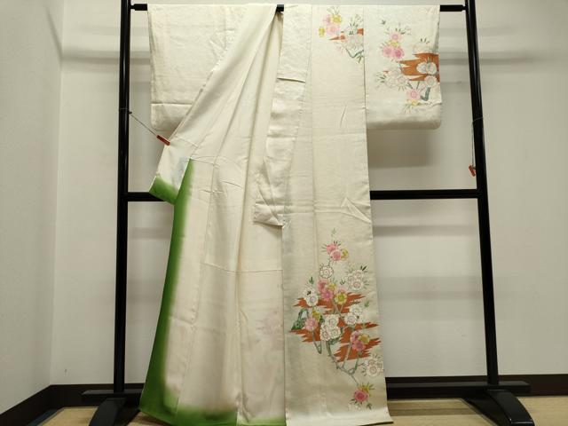 平和屋着物■訪問着 駒刺繍 枝花文 金彩 正絹 逸品 CABK1160ou