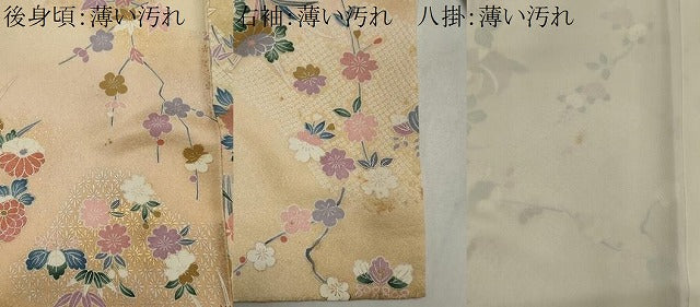 平和屋着物■上質な小紋 鴛鴦吉祥草花文 暈し染め 金銀彩 正絹 逸品 CABK1166ou