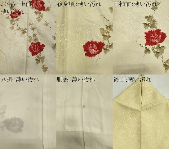 平和屋着物■訪問着 手描き 絞り 草花文 暈し染め 金彩 正絹 逸品 CABK1173ou