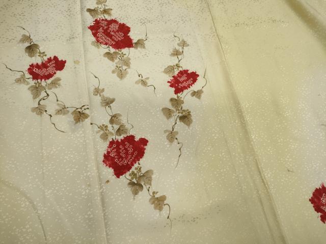 平和屋着物■訪問着 手描き 絞り 草花文 暈し染め 金彩 正絹 逸品 CABK1173ou