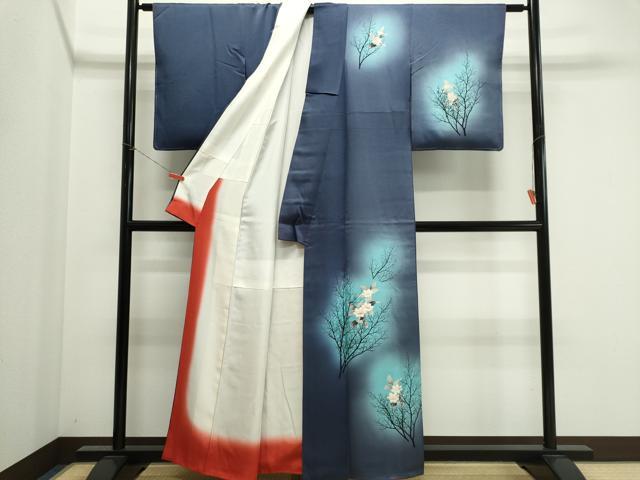 平和屋着物■訪問着 枝花文 暈し染め 金糸 正絹 逸品 CABK1174ou
