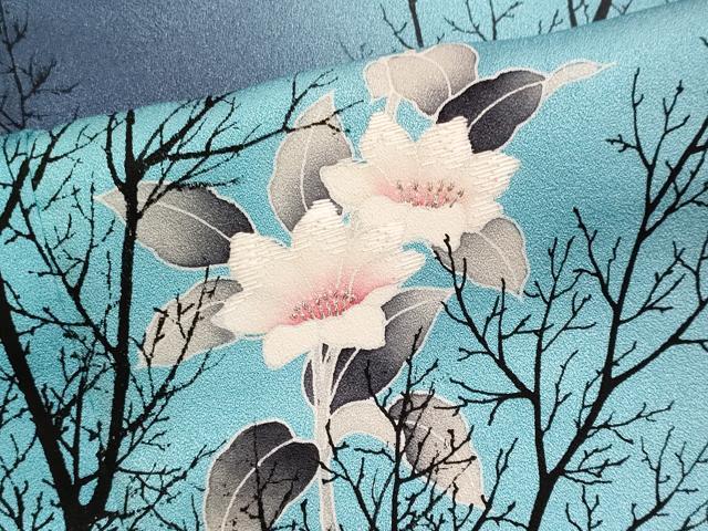 平和屋着物■訪問着 枝花文 暈し染め 金糸 正絹 逸品 CABK1174ou