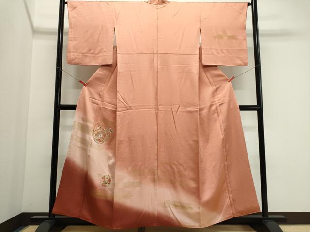 平和屋着物■訪問着 中国三大刺繍 スワトウ刺繍 絵皿花文 金彩 正絹 逸品 CABK1175ou
