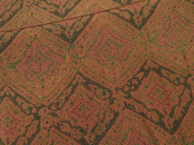 平和屋着物■上質な小紋 幾何学文 鬼しぼ縮緬 正絹 逸品 CABK1176ou