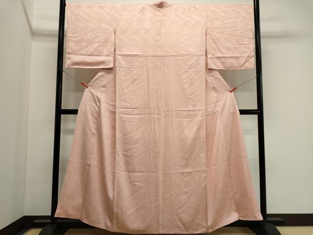 平和屋着物■上質な色無地 霞地紋 一斤染色 正絹 逸品 CABK1188ou