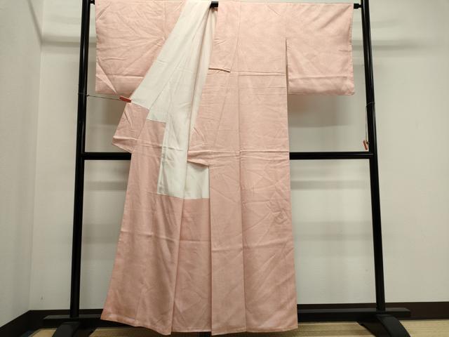 平和屋着物■上質な色無地 霞地紋 一斤染色 正絹 逸品 CABK1188ou