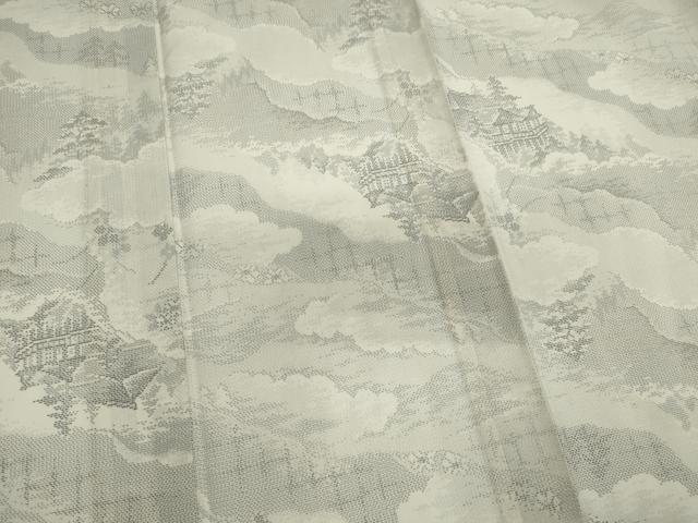 平和屋着物*夏物 本場大島紬 夏大島 雲取り風景文 証紙付き 正絹 逸品 CABK1193ou