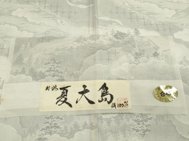 平和屋着物*夏物 本場大島紬 夏大島 雲取り風景文 証紙付き 正絹 逸品 CABK1193ou