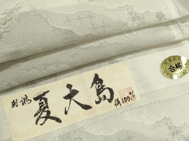 平和屋着物*夏物 本場大島紬 夏大島 雲取り風景文 証紙付き 正絹 逸品 CABK1193ou