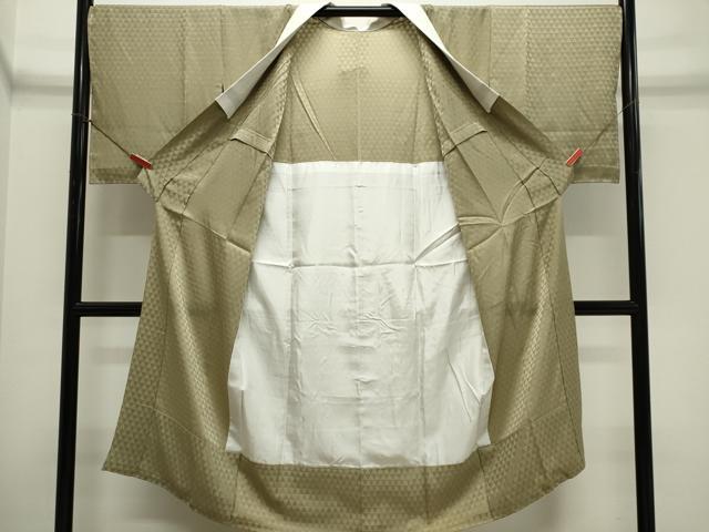 平和屋着物●長襦袢 無双仕立て 鱗紋紗 油色 正絹 逸品 未使用 CABK1197ou