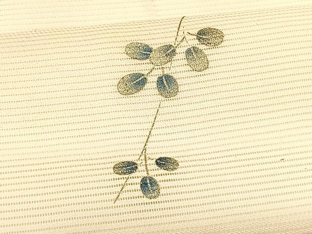 平和屋着物*夏物 九寸名古屋帯 刺繍 枝花文 金彩 正絹 逸品 CABK1202fb