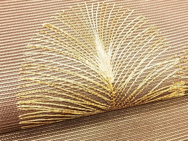 平和屋着物*夏物 九寸名古屋帯 駒刺繍 総刺繍 松葉文 金糸 正絹 逸品 CABK1203fb