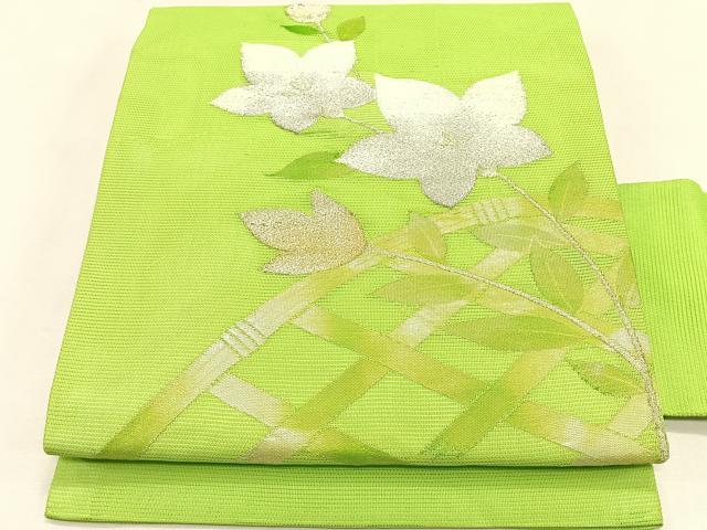 平和屋着物*夏物 九寸名古屋帯 籬桔梗文 金銀糸 正絹 逸品 CABK1206fb