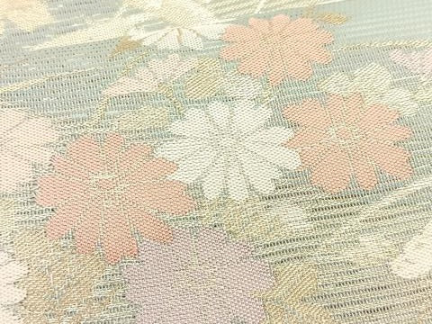 平和屋着物*夏物 九寸名古屋帯 籬枝花文 金糸 正絹 逸品 CABK1212fb
