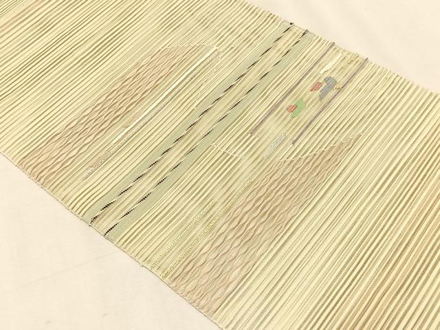 平和屋着物*夏物 八寸名古屋帯 絽綴れ 抽象文様 金銀糸 正絹 逸品 CABK1232fb