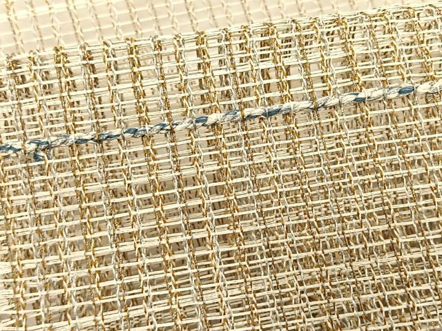 平和屋着物*夏物 八寸名古屋帯 羅 幾何学文様 金銀糸 正絹 逸品 CABK1234fb
