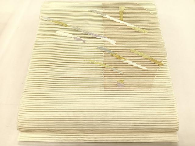 平和屋着物*夏物 八寸名古屋帯 絽綴れ 抽象文様 金銀糸 正絹 逸品 CABK1237fb