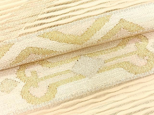 平和屋着物*夏物 八寸名古屋帯 絽綴れ 横段文 金銀糸 正絹 逸品 CABK1238fb