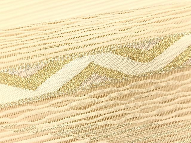 平和屋着物*夏物 八寸名古屋帯 絽綴れ 横段文 金銀糸 正絹 逸品 CABK1238fb