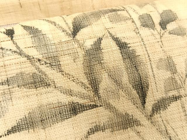 平和屋着物*夏物 九寸名古屋帯 手描き 桔梗 麻 逸品 CABK1239fb