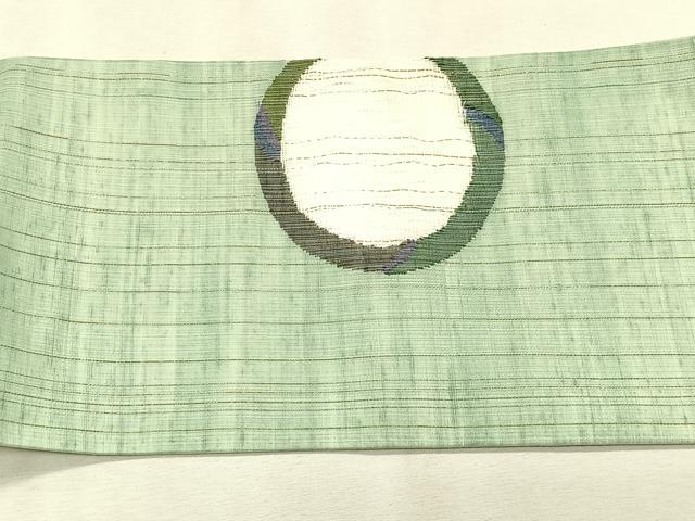 平和屋着物*夏物 西陣 宮階織物 宮繍苑 里葉 九寸名古屋帯 櫛織り 枝葉丸文 正絹 逸品 CABK1243fb